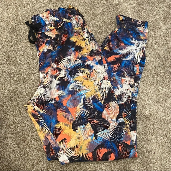RACHEL Rachel Roy Pants - RACHEL Rachel Roy Multicolor Palm Trees Tropical Tie Elastic Waist Pants Sz XS